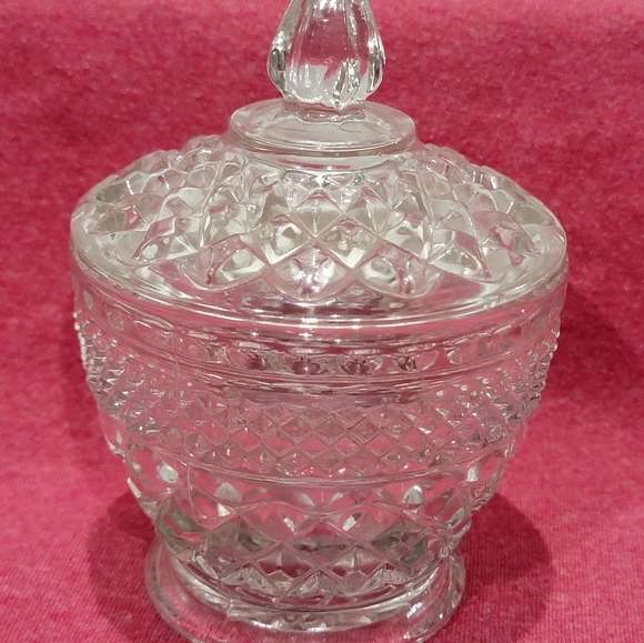 Vintage Glass Candy Dish with Lid - Picture 8 of 11